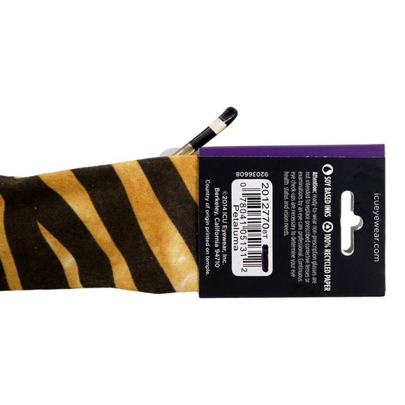 ICU Eyewear Petaluma +3.00 Reading Glasses Black Yellow Tiger Pattern Sleeve New - Picture 3 of 4